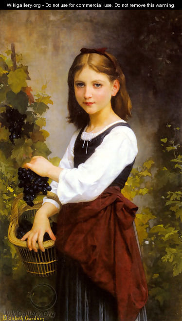 Young Girl Holding a Basket of Grapes (detail) - Elizabeth Jane Gardner Bouguereau