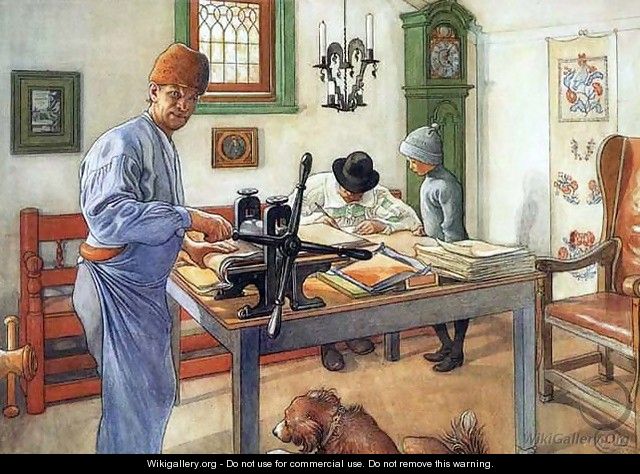 Where I Do My Etching - Carl Larsson