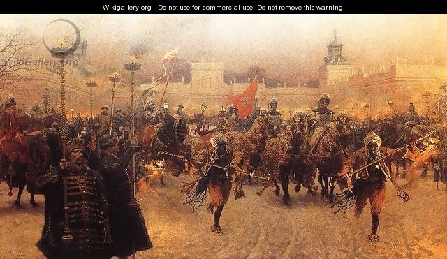 Wyjazd z Wilanowa Jana III Sobieskiego z Marysienka - Josef von Brandt