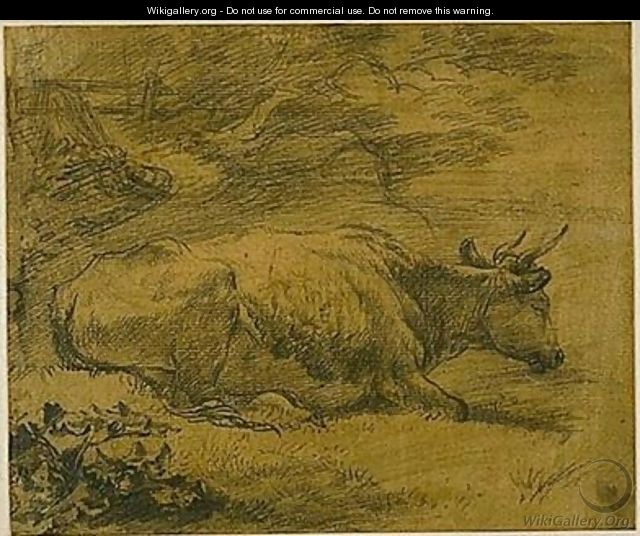 Study of a Cow in a Landscape - Thomas Gainsborough