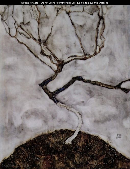 Small tree in late autumn - Egon Schiele