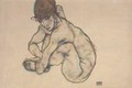 Sitting feminine act 2 - Egon Schiele