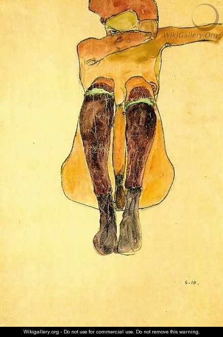 Seated nude girl - Egon Schiele