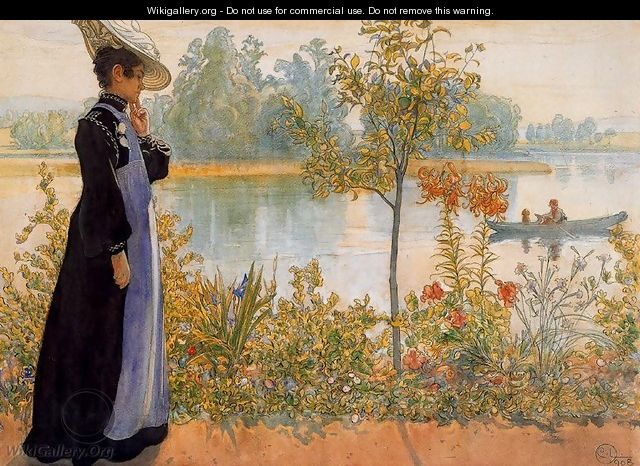 Late Summer, Karin By The Shore - Carl Larsson