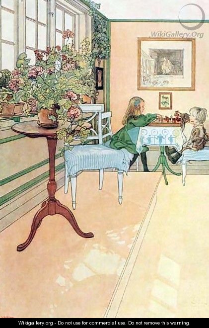 The Chess Game - Carl Larsson