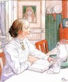 Suzanne With Milk And Book - Carl Larsson