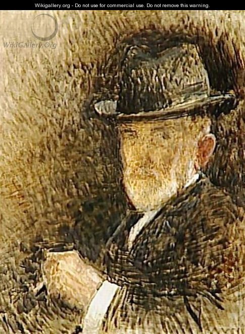 Portrait of the Artist with a hat - Léon Bonnat