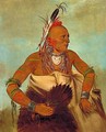 Osage warrior of the Wha-sha-she band (a subdivision of Hunkah) - George Catlin