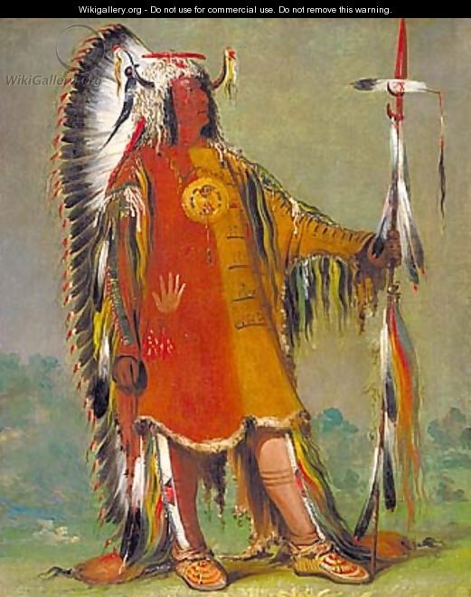 Máh-to-tóh-pa, Four Bears, Second Chief, in Full Dress - George Catlin