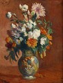 Red Flowers in a Vase - Maximilien Luce