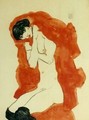 Girl with Red Blanket - Egon Schiele