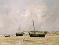 Boats, low tide - Jules Jacques Veyrassat