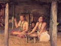Siva with Siakumu Making Kava in Tofae's House - John La Farge