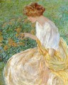 The Yellow Flower aka The Artist-s Wife in the Garden - Robert Reid