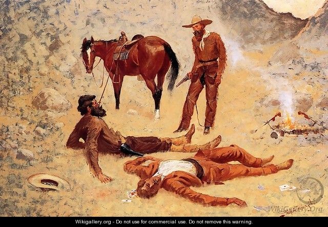 He Lay Where He Had Been Jerked, Still as a Log (aka Jerked Down) - Frederic Remington