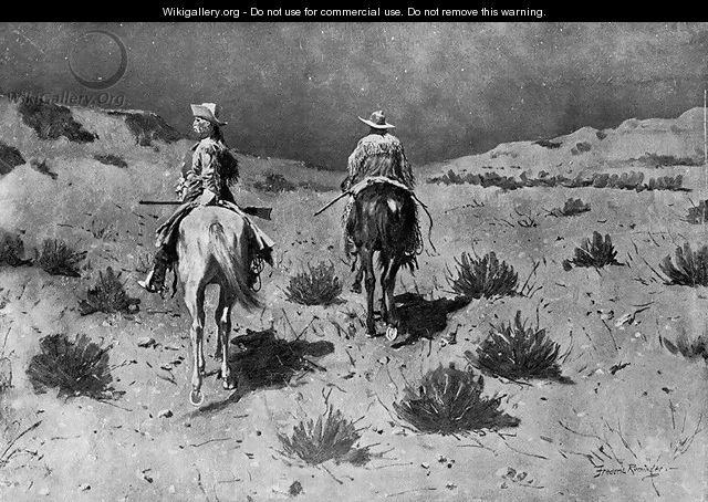 Government Scouts-Moonlight - Frederic Remington