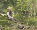 The Artist Painting En Plein Air - Paul-Gustave Fischer