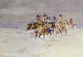 War Party In Winter - Charles Marion Russell