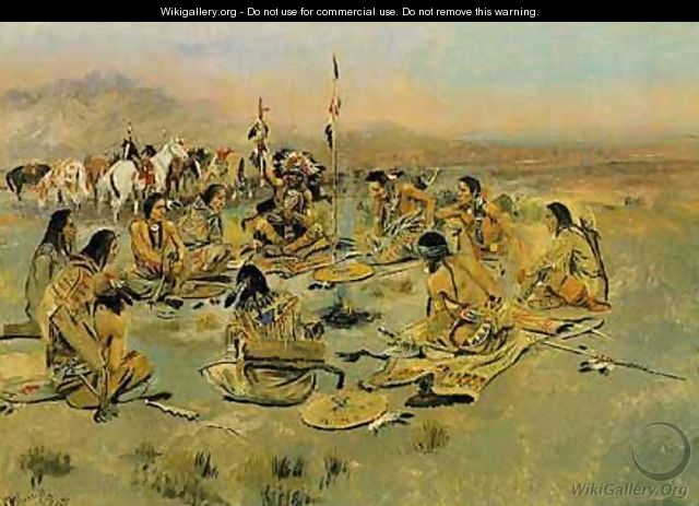 War Council on the Plains - Charles Marion Russell
