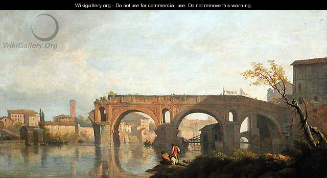 The Broken Bridge in Rome - Claude-joseph Vernet