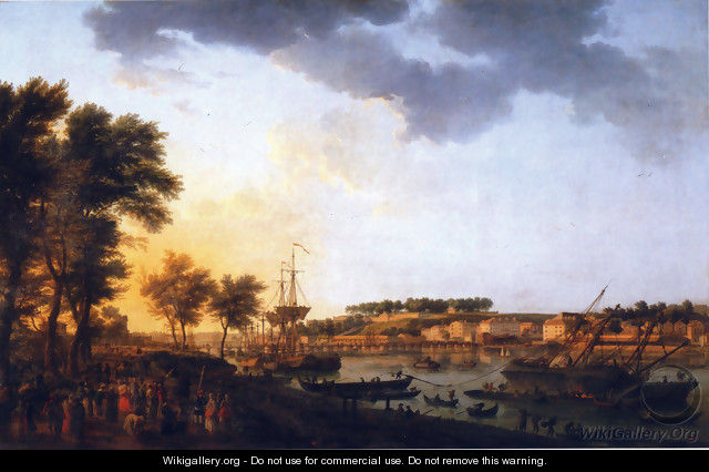 Second sight of the port of Bayonne, taking the driveway of Boufflers - Claude-joseph Vernet