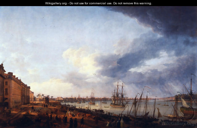 First view of the port of Bordeaux, taking the side of Salinières - Claude-joseph Vernet