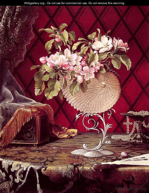 Still Life with Apple Blossoms in a Nautilus Shell - Martin Johnson Heade