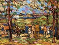 Squanton (also known as Men in Park with a Wagon, Squanton) - Maurice Brazil Prendergast