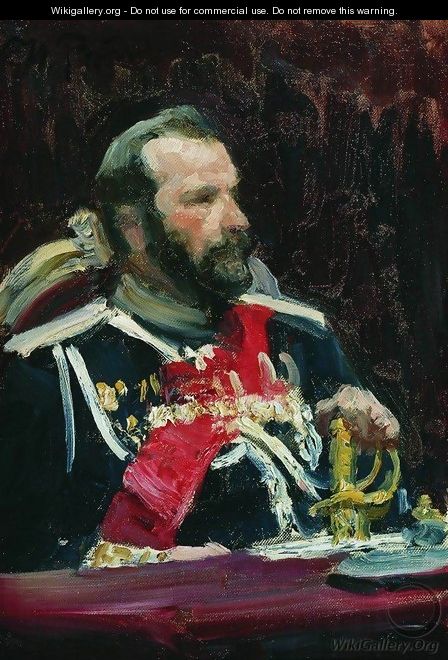 Portrait of War Minister, infantry general and member of State Council State Aleksei Nikolayevich Kuropatkin - Ilya Efimovich Efimovich Repin