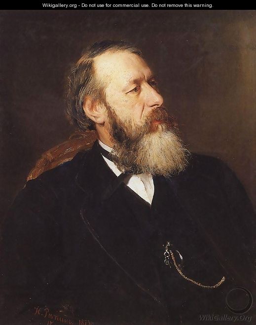 Portrait of Vladimir Vasilievich Stasov, Russian art historian and music critic - Ilya Efimovich Efimovich Repin