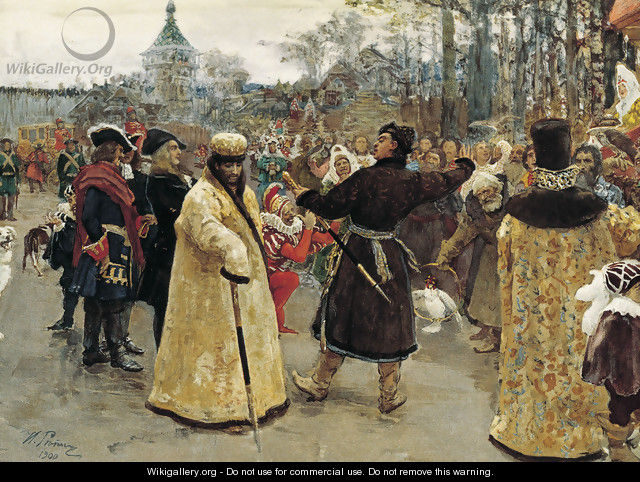 Arrival of the tsars Peter I and Ivan V - Ilya Efimovich Efimovich Repin