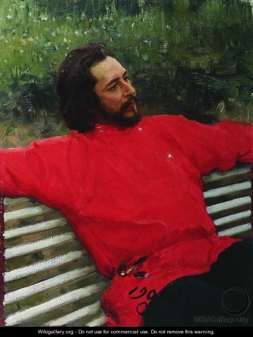 Portrait of writer Leonid Nikolayevich Andreyev (Summer break) - Ilya Efimovich Efimovich Repin