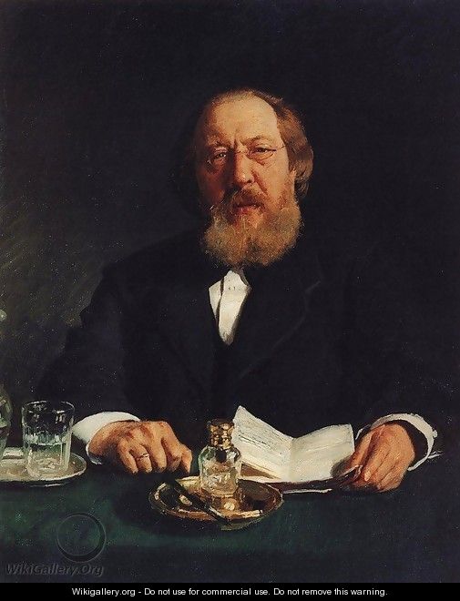 Portrait of poet and slavophile Ivan Sergeyevich Aksakov - Ilya Efimovich Efimovich Repin