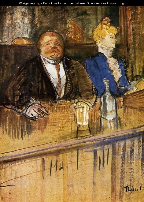 At the Café, The Customer and the Anemic Cashier - Henri De Toulouse-Lautrec