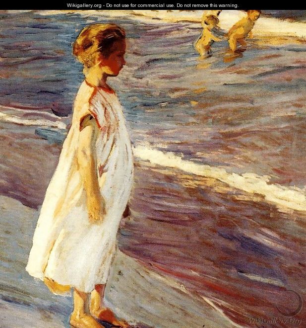 Girl on the beach - Joaquin Sorolla y Bastida