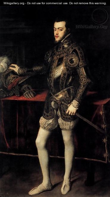 Portrait of Philip II in Armour - Tiziano Vecellio (Titian)