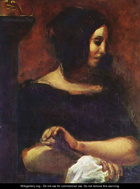 Portrait of George Sand - Eugene Delacroix