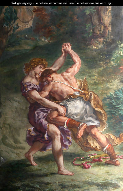 Jacob fights with a man of the sky - Eugene Delacroix