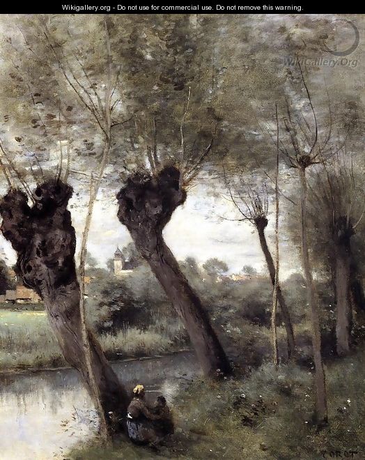 Saint-Nicholas-les-Arras, Willows on the Banks of the Scarpe - Jean-Baptiste-Camille Corot