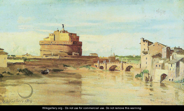 Saint Angelo and Tíber Castle - Jean-Baptiste-Camille Corot