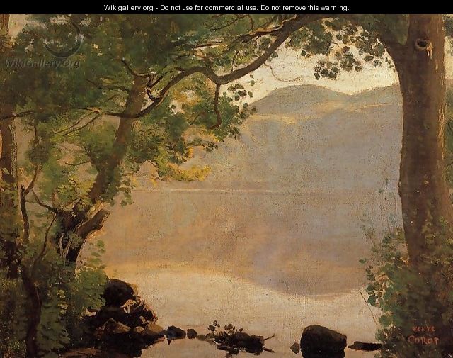 Lake Nemi, Seen through Trees - Jean-Baptiste-Camille Corot