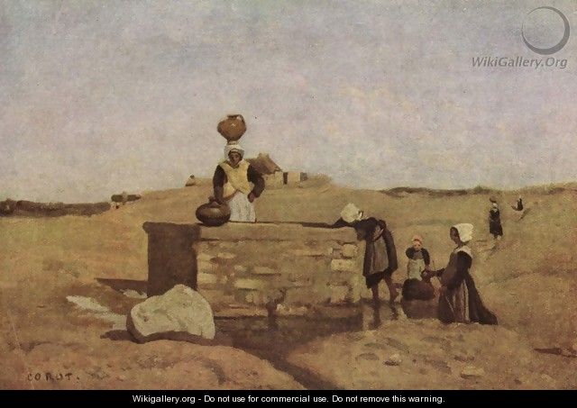 Bretoninnen am Brunnen - Jean-Baptiste-Camille Corot