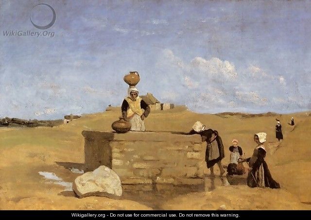 Breton Women at the Fountain - Jean-Baptiste-Camille Corot