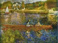 River with boats at Asnères - Pierre Auguste Renoir