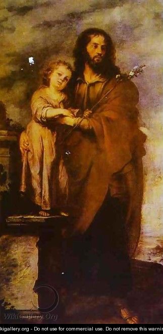 Joseph with Infant Christ - Bartolome Esteban Murillo