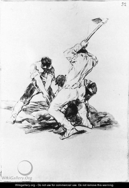 Three Men Digging - Francisco De Goya y Lucientes