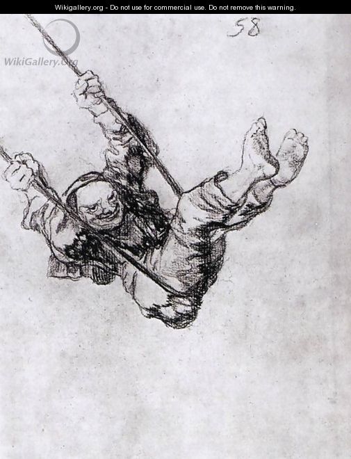 Old Man on a Swing - Francisco De Goya y Lucientes