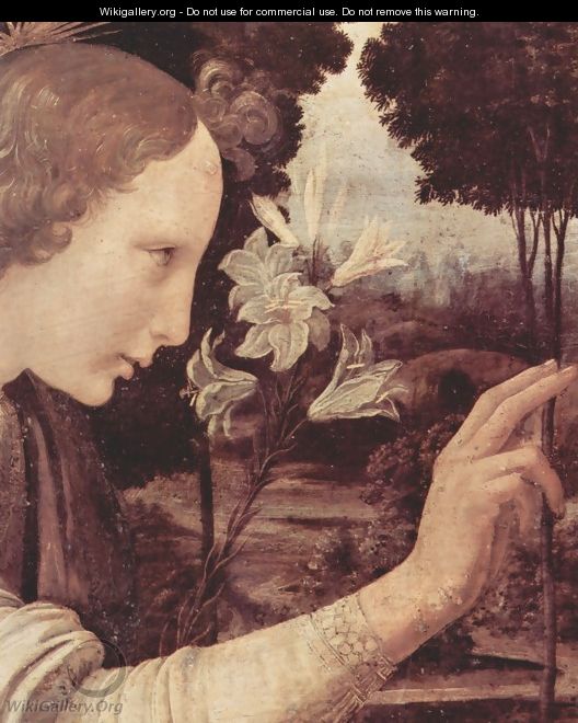 Annunciation (detail) 7 - Leonardo Da Vinci