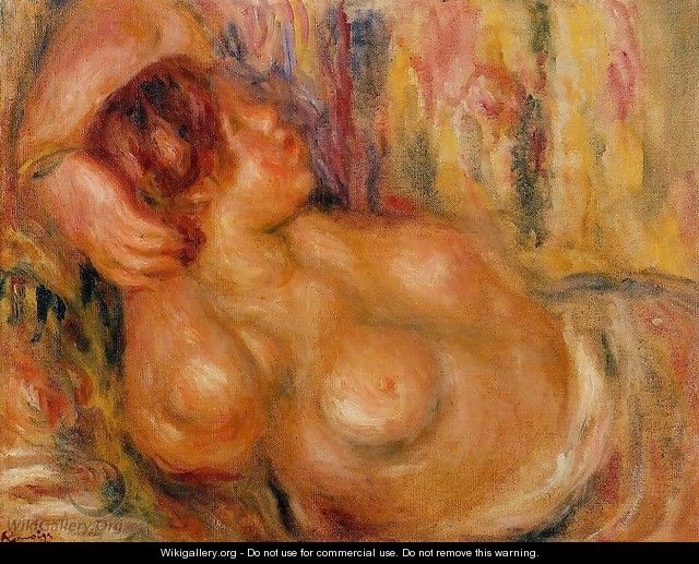Femme a la Poitrine, Nue Endormie - Pierre Auguste Renoir