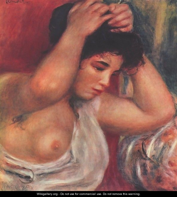 Young woman hairdressing - Pierre Auguste Renoir